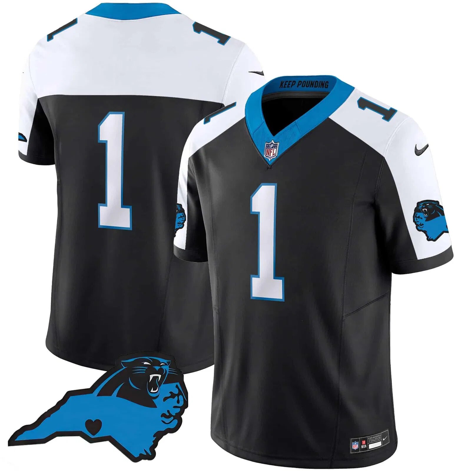Men Carolina Panthers #1 Newton Cam Black 2024 Nike Vapor Limited NFL Jersey